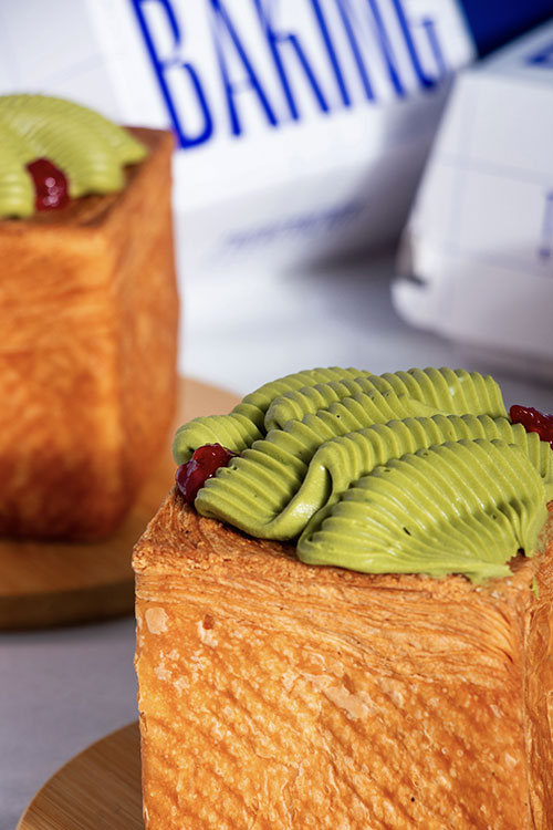 Raspberry & Matcha Croissant Cube